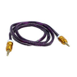 Auxiliary Music Cable 3.5mm to 3.5mm Heavy Duty Braided Wire (Dark Purple)